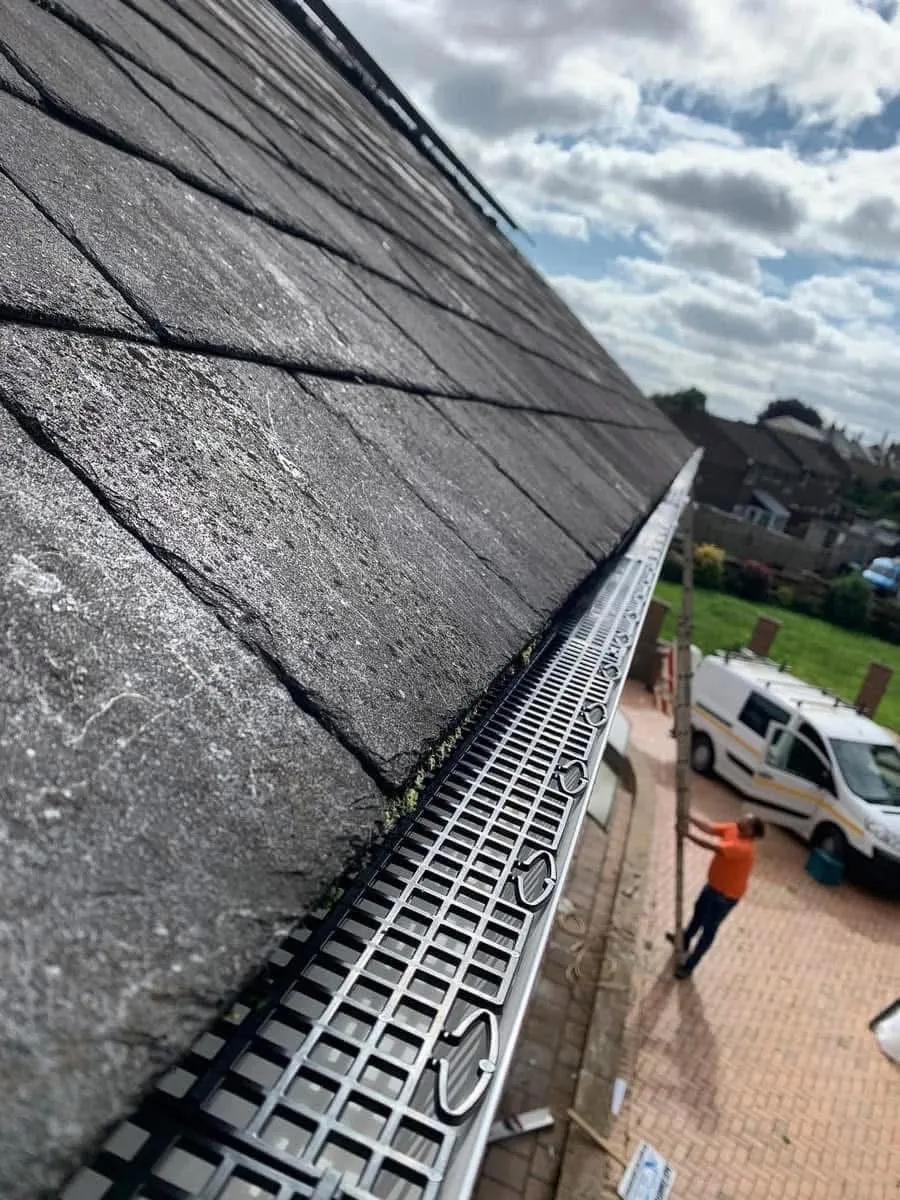 Gutter guard fitted on a slate roof in Ivybridge